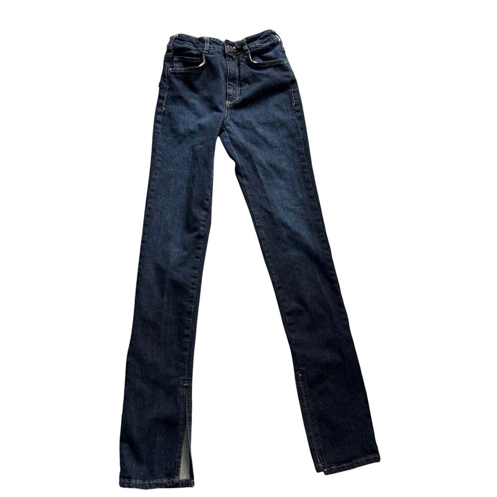 PILCRO Jeans Women’s Size 25 Blue Straight Leg Split Hem High Rise
